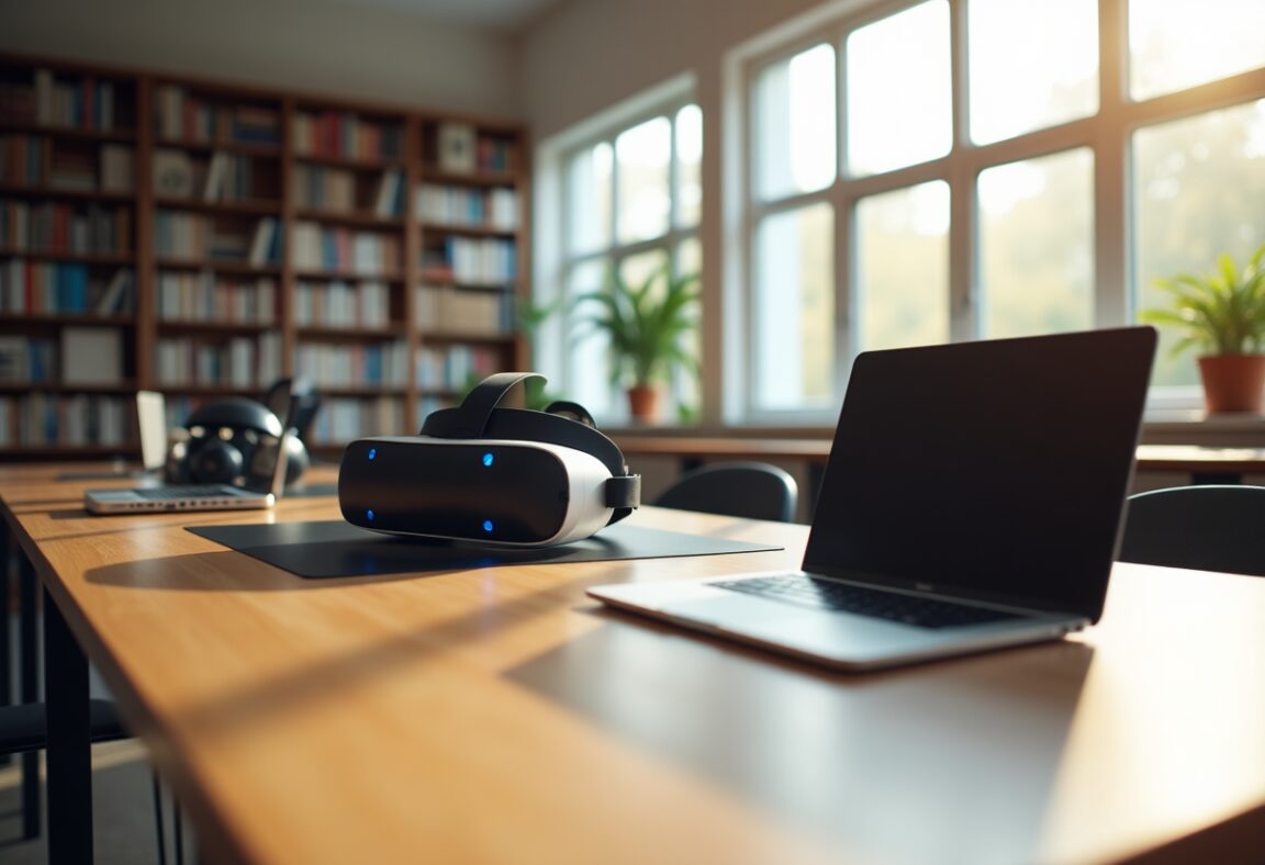 Immagine di studenti che utilizzano la realtà virtuale in aula