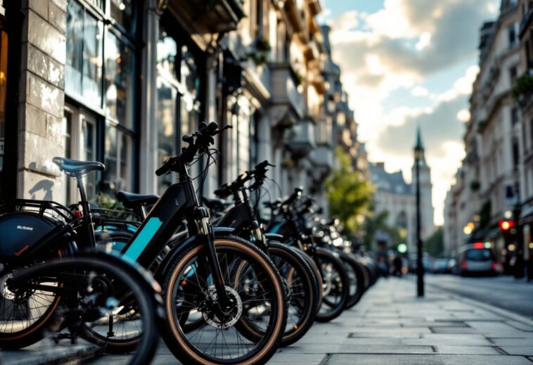 Bicicleta eléctrica in una strada di Londra