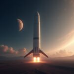 Immagine del razzo Starship di SpaceX in fase di lancio