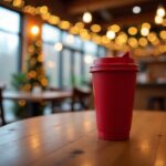 Taza roja de Starbucks para la temporada navideña