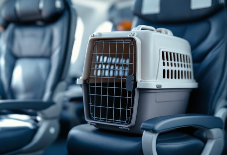 Un gato curioso en un avión durante un vuelo