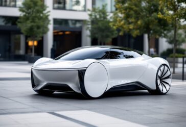 Lucid Air Pure 2025 in un ambiente urbano elegante