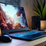 Enfriador de laptop para gamers en uso