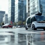 Un robotaxi Waymo fermo in una rotonda di San Francisco