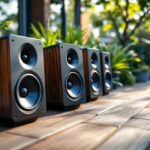 Altavoces para exteriores con diseño moderno y potente sonido