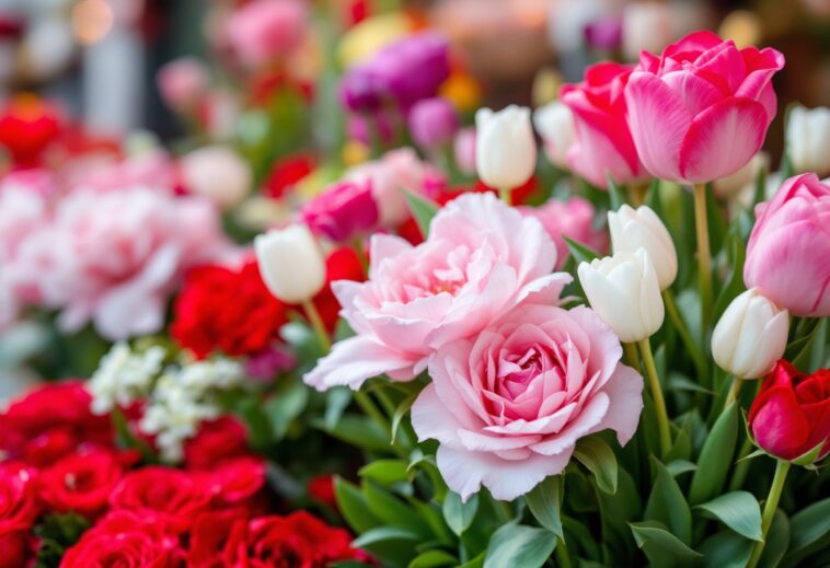 Ramo de flores coloridas para el Día de San Valentín