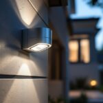 Luces de seguridad para exteriores en un jardín