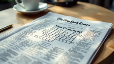 Immagine del Mini Crossword del New York Times con indizi