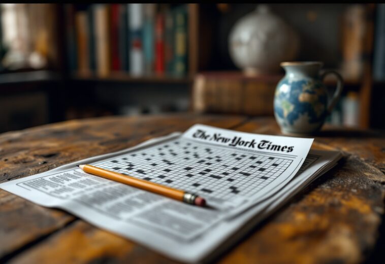 Giocatore che risolve il Mini Crossword del New York Times