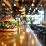 Ristorante di hamburger con atmosfera millennial