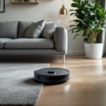 Robot aspirador Roomba en acción en una casa moderna