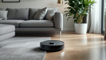 Robot aspirador Roomba en acción en una casa moderna