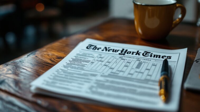 Immagine del Mini Crossword del New York Times con parole incrociate